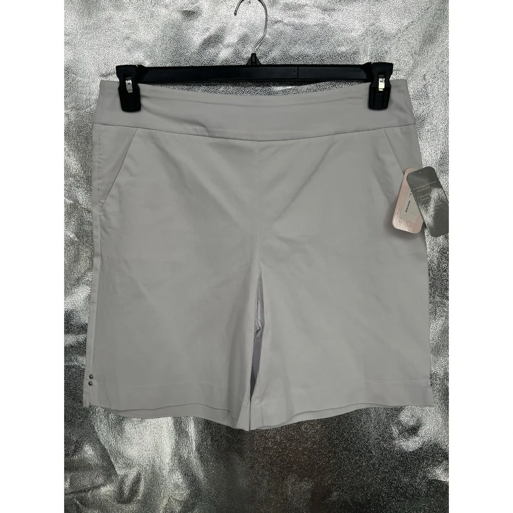 NEW Allison Daley Shorts Women 16‎ XL White Chino Bermuda Tummy Control Panel